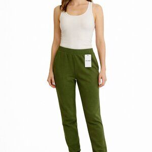 We Wore What XXS Slim Leg Jogger Color Blocked in Green and Navy